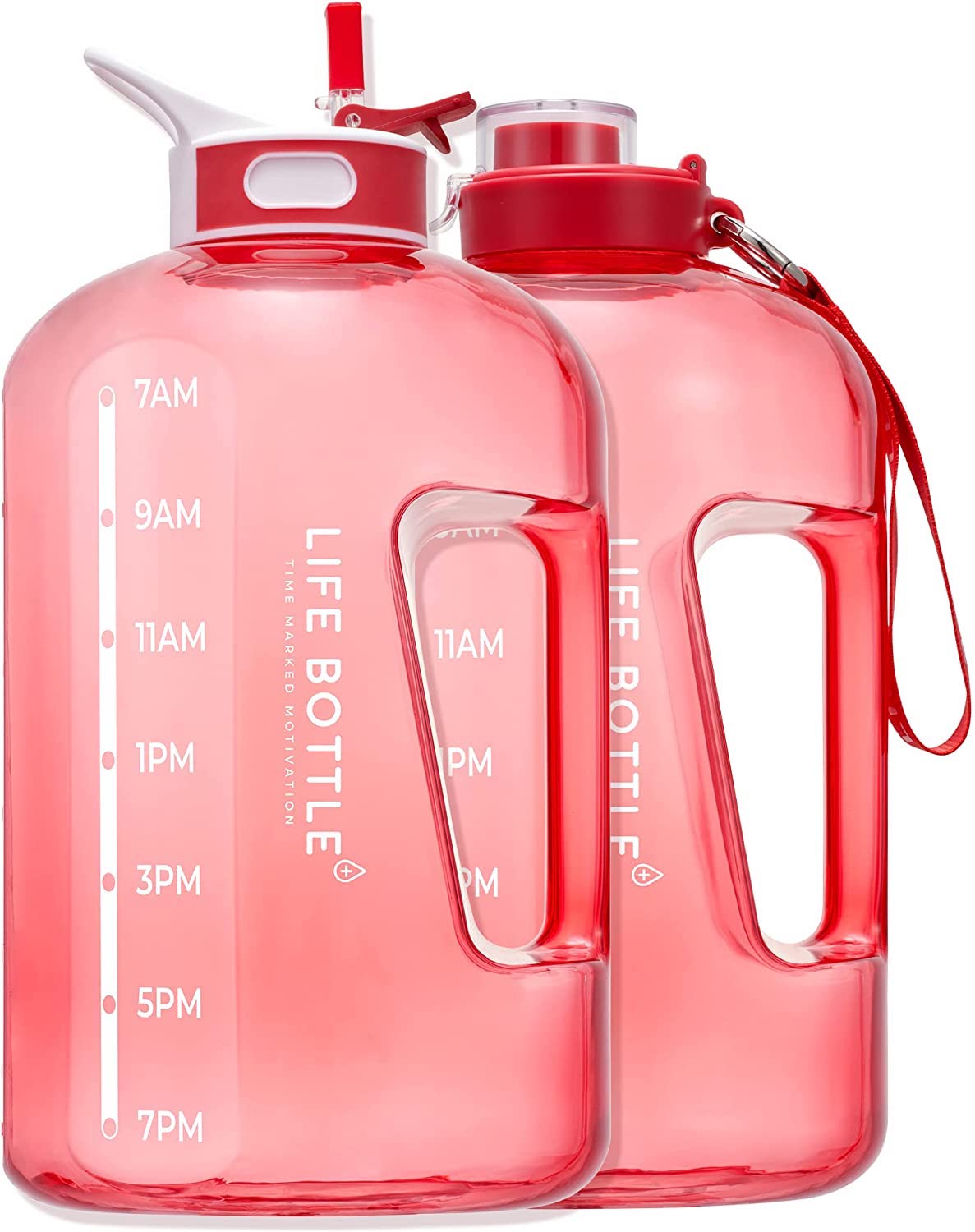 Product image of Life Bottle 1 Gallon Water Bottle w/ Straw Lid and Chug Lid