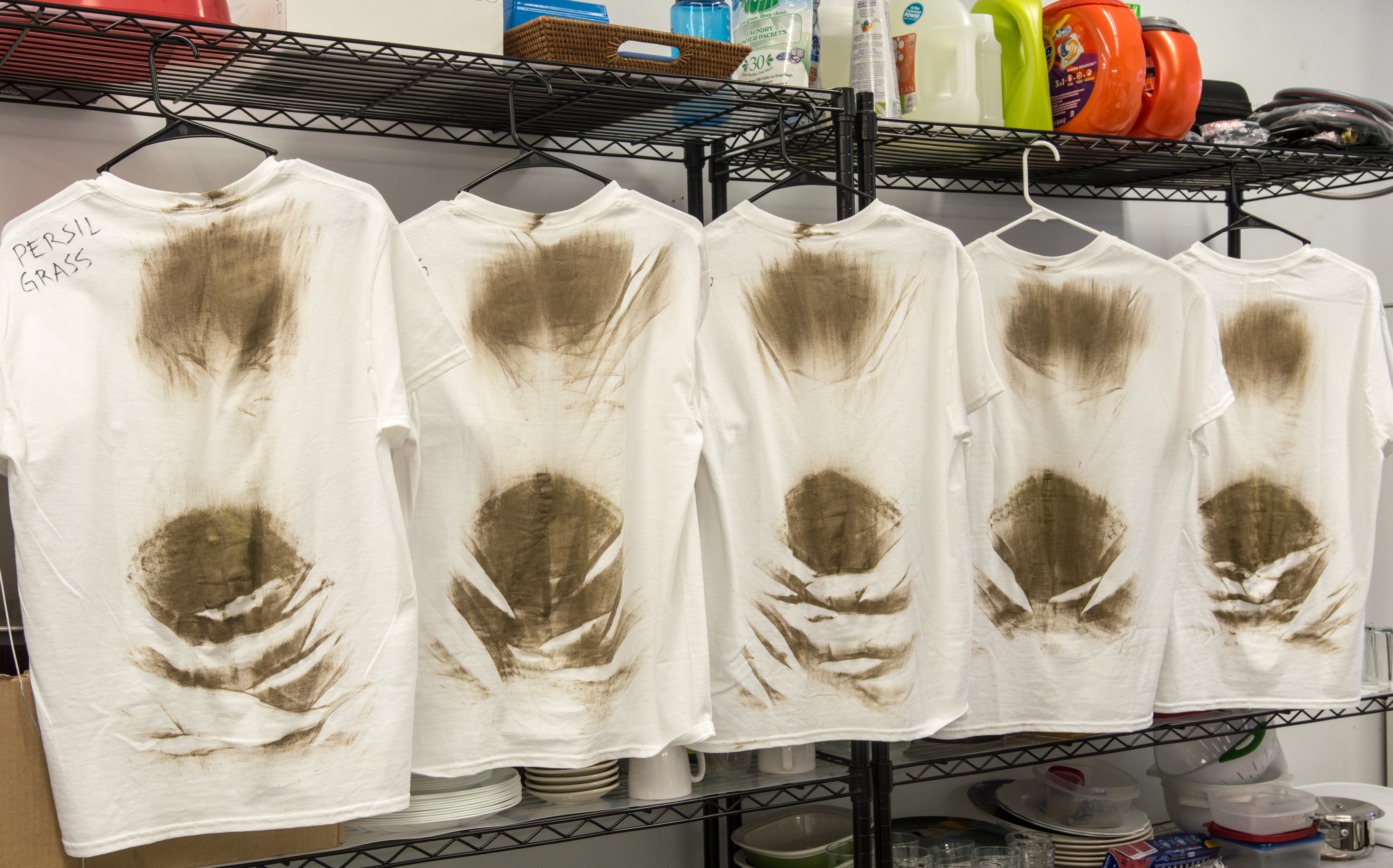 Grass- and dirt-stained T-shirts
