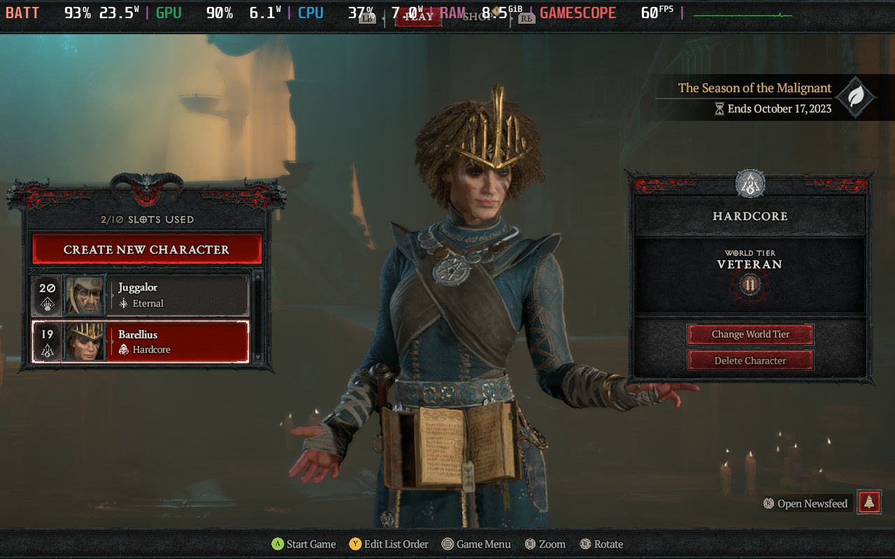 Diablo 4 videogame com um personagem de videogame Diablo 4 na tela