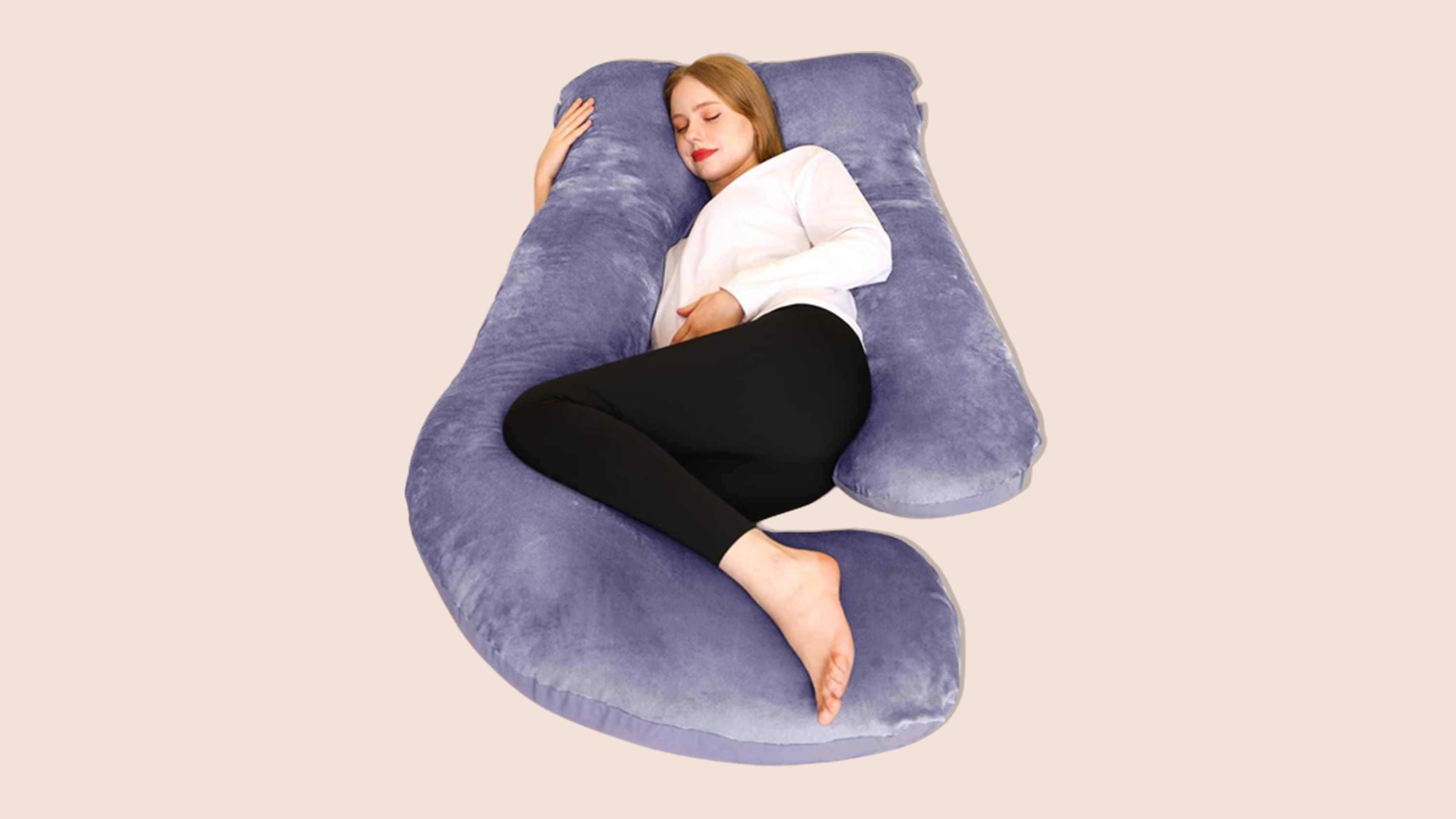 Chilling Home Pregnancy Pillow on a tan background.
